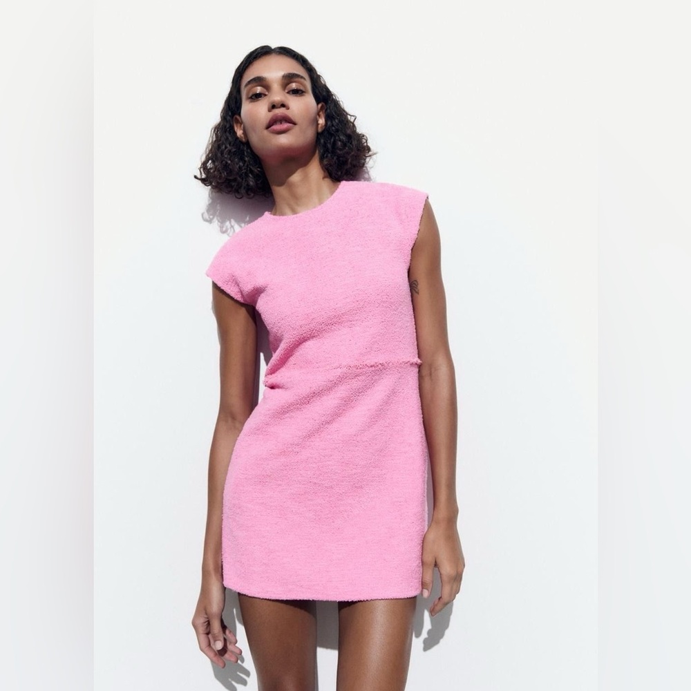 Zara pink textured dress
